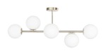 Lampa sufitowa Milano 5 silver kloszy mleczne kule EP1C19 