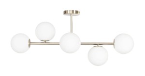 Lampa sufitowa Milano 5 silver kloszy mleczne kule EP1C19 