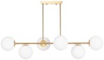 Lampa sufitowa Milano Grande gold 6 kloszy mleczne kule EP1C21