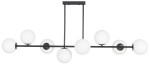 Lampa sufitowa Milano Grande black 8 kloszy mleczne kule EP1C25