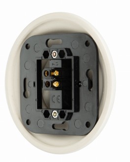 Ceramiczny retro dzwonek do drzwi przycisk dzwonka czarny podtynkowy z ramką K1-R231QB 