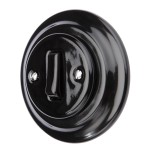 Ceramiczny retro dzwonek do drzwi przycisk dzwonka czarny podtynkowy z ramką K1-R231QB 