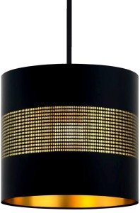 Lampa wisząca z abażurem ażurowa ORO Deluxe czarna 20cm ZLA7227