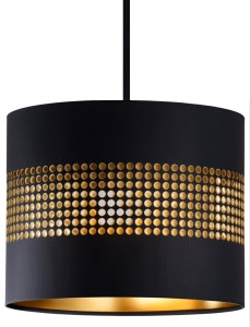 Lampa wisząca z abażurem ażurowa ORO Deluxe czarna 25cm ZLA7227