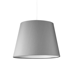 Lampa wisząca z abażurem stożek szara