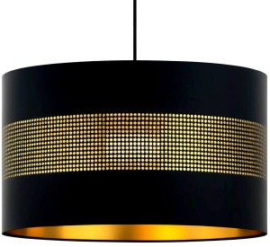 Lampa wisząca z abażurem ażurowa ORO Deluxe czarna 35cm ZLA7227