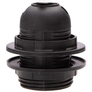 Oprawka gwint E27 z 2 kołnierzami czarna 