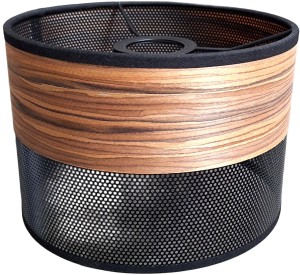 Abażur walec ażurowy Oro Deluxe czarny fornirowany 15cm ZLA7212