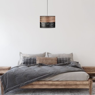 Lampa wisząca z abażurem ażurowa ORO fornirowana 30cm ZLA7215