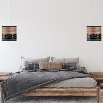 Lampa wisząca z abażurem ażurowa ORO fornirowana 25cm ZLA7214