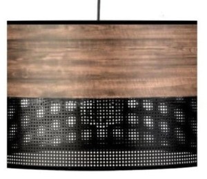 Lampa wisząca z abażurem ażurowa ORO fornirowana 30cm ZLA7215