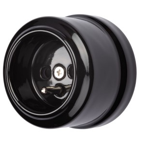 Gniazdo ceramiczne natynkowe z uziemieniem  czarne Ledigo 04MP NEW