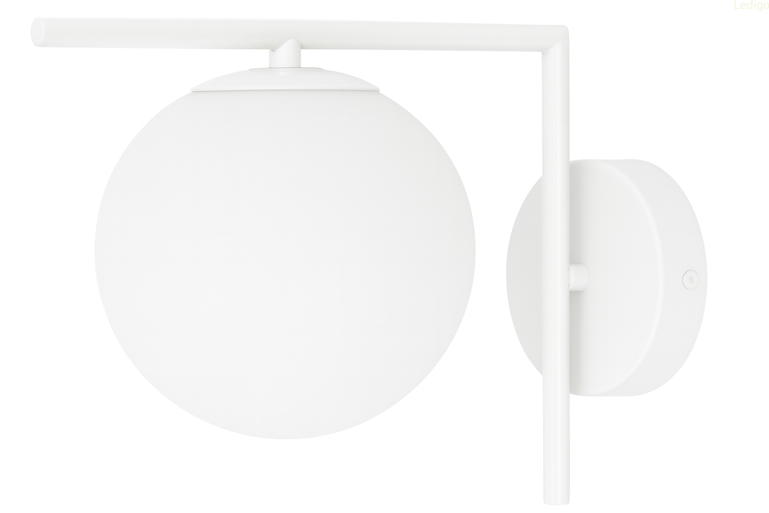 kinkiet Milano Sun biały nowoczesny melczna szklana kula