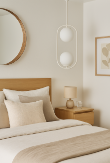 Lampa wisząca biała Milano Ring podwójna mleczne kule 