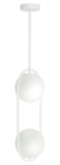 Lampa wisząca biała Milano Ring podwójna mleczne kule 