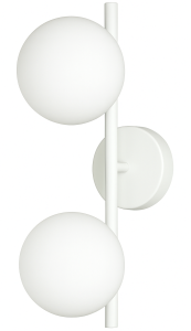Kinkiet Milano white podwójny mleczne kule  
