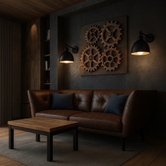 Kinkiet  regulowany metalowy Edison Matt Black owal