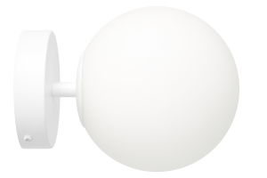 Kinkiet Milano white pojedyncza mleczna kula 