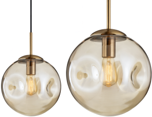 Lampa wisząca szklana kula LAVA AMBER