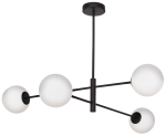 Lampa sufitowa black Milano 4 klosze mleczne kule
