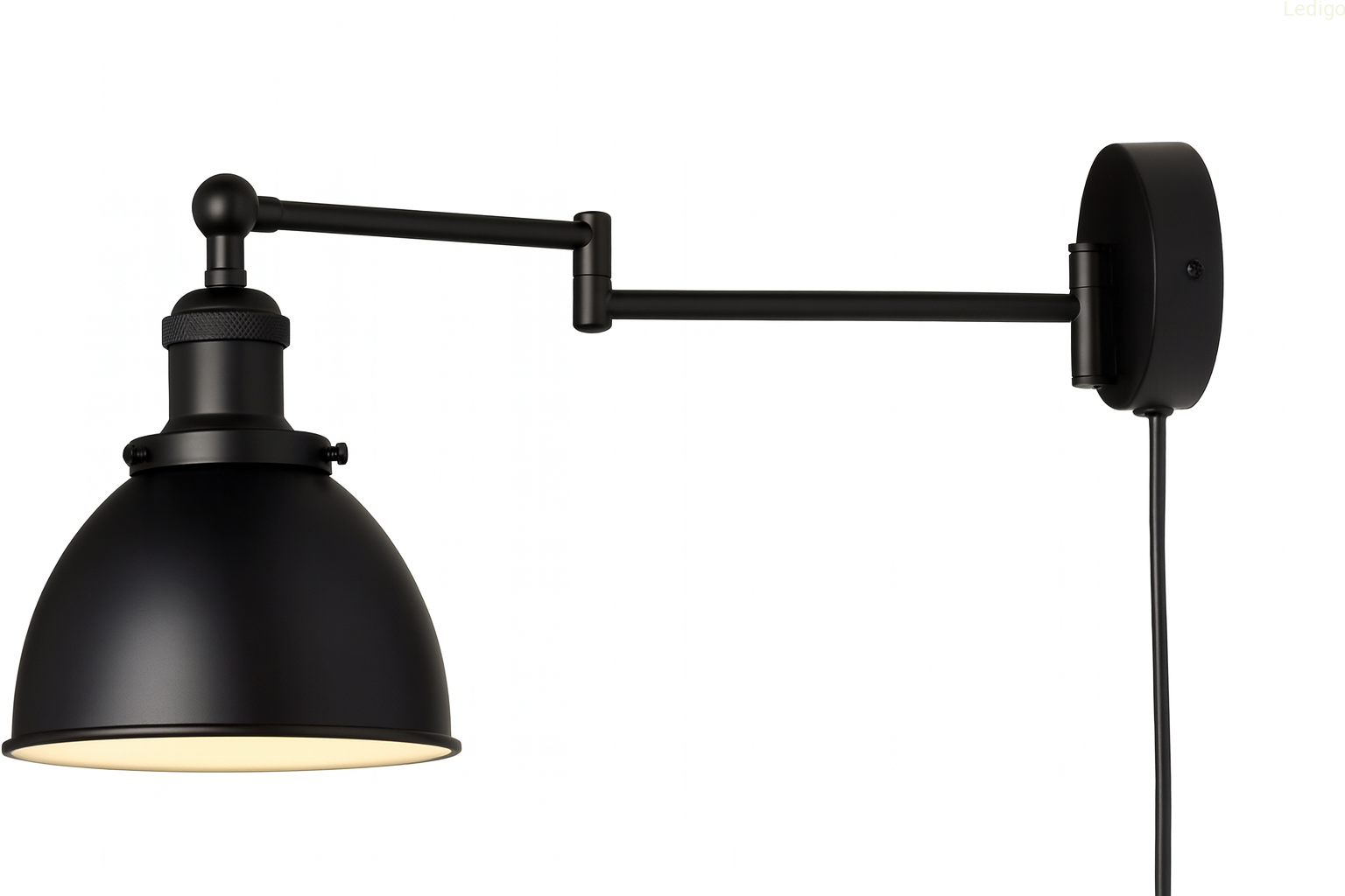 Kinkiet regulowany czarny z kablem retro.png