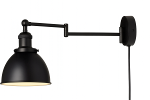 Kinkiet regulowany wysuwany z kablem owal Matt Black 