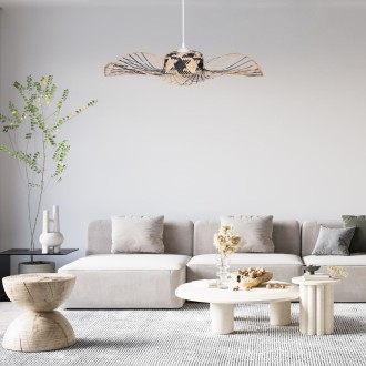 Lampa wisząca biała BOHO bambusowa 70cm TH31