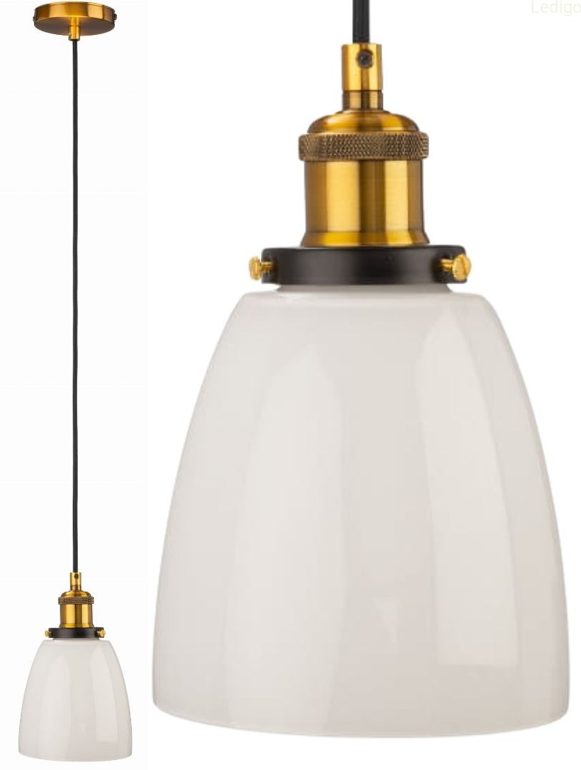 Lampa wisząca szklana kubełek mleczna biała .jpg
