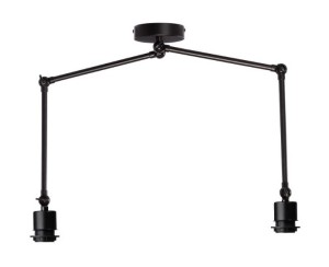 Lampa sufitowa metalowa podwójna EW006 czarna DUO