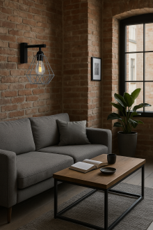 Kinkiet ścienny loft druciana DIAMENT szary