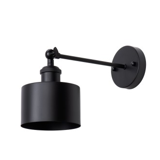 Klosz metalowy czarny kubełek loft E27