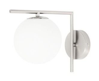Kinkiet silver Milano Sun mleczna kula
