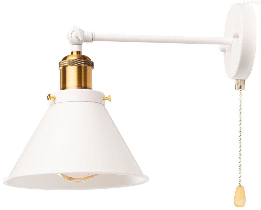 Kinkiet metalowy Rustic EW003 white z kloszem i łańcuszkiem.jpg