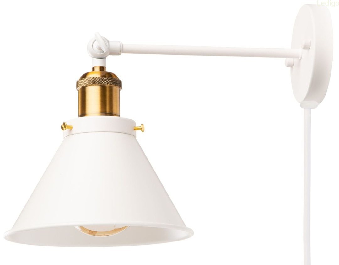 Kinkiet metalowy Rustic EW003 white z kloszem i kablem.jpg