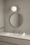 Kinkiet silver Milano Sun mleczna kula