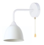 Kinkiet ścienny retro Rustic owal biały z łańcuszkiem 