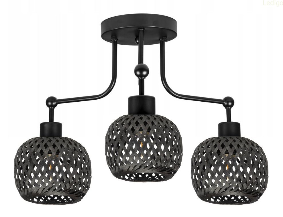 Lampa sufitowa żyrandol 3 klosze czarne bambusowe.jpg