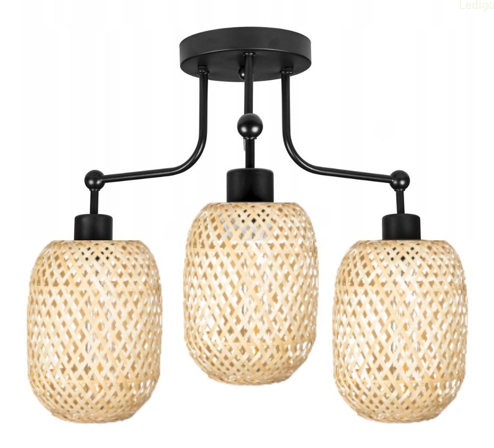 Lampa sufitowa żyrandol 3 klosze naturalne bambusowe boho.jpg