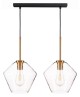 Lampa wisząca na listwie podwójna Paris mała szklana clear.jpg