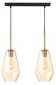 Lampa wisząca na listwie podwójna Paris długa szklana amber.jpg