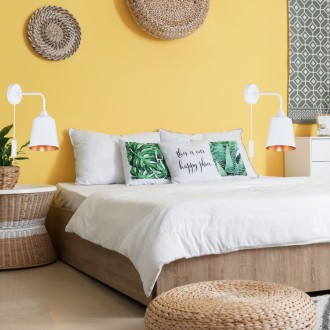 Kinkiet ścienny retro Rustic stożek biały z kablem