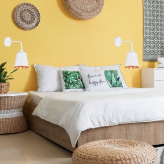 Kinkiet ścienny retro Rustic stożek biały