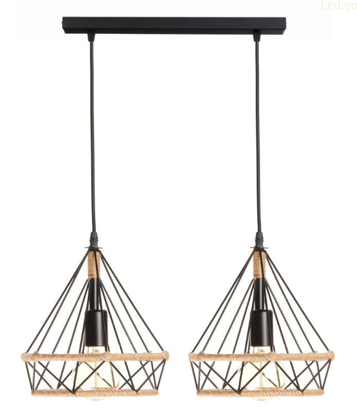 Lampa wisząca loft listwa podwójna GEO S BOHO sznur juta.jpg