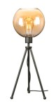 Lampa stojąca czarna NEPTUN Mini z kula amber venus