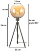 Lampka stołowa nocna Neptun Mini black plus Venus amber 20cm wymiary.jpg