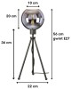 Lampka stołowa nocna Neptun Mini black plus Venus grey 20cm wymiary.jpg