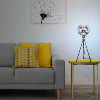 Lampa stojąca czarna NEPTUN Mini z kula grafit venus