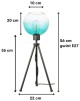 Lampka stołowa nocna Neptun Mini black plus Venus blue 20cm wymiary.jpg