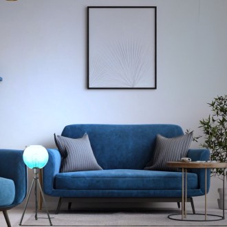 Lampa stojąca czarna NEPTUN Mini z kula turkus venus 