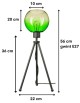 Lampka stołowa nocna Neptun Mini black plus Venus green 20cm wymiary.jpg